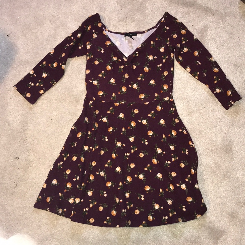 Fit and flare floral print dress